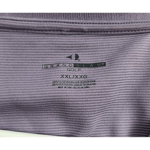 Men's Grand Slam Collared Golf Shirt in Purple Size XXL - Picture 4 of 7